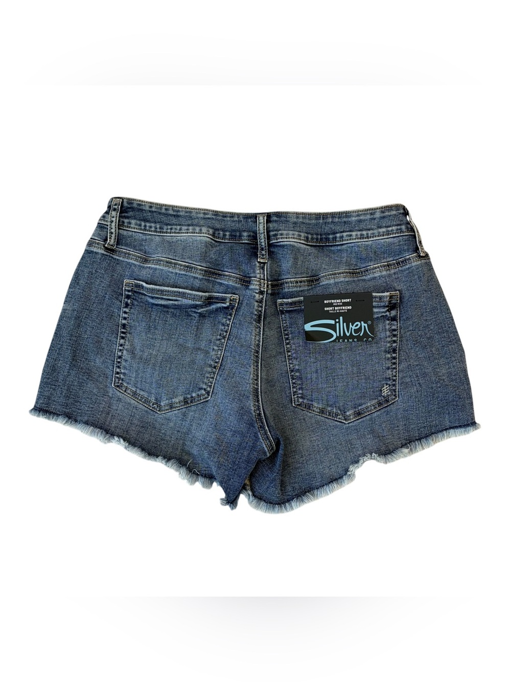 SILVER JEANS BOYFRIEND MID-RISE LUXE STRETCH DENIM SHORTS SIZE 31 - Picture 2 of 4